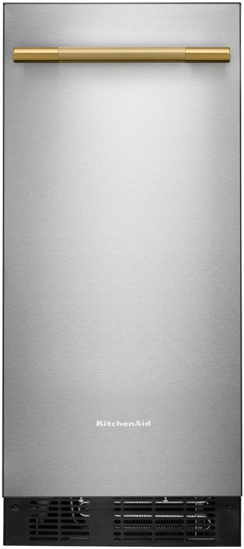 KitchenAid 15 Inch Automatic Clear Ice Maker With 25 Lb Capacity and Built-In Drain Pump: Stainless Steel